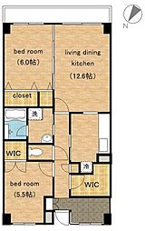 アーベイン世田谷 7階2SLDKの間取り
