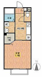 ラベンダーハイツ 1Kの間取図画像
