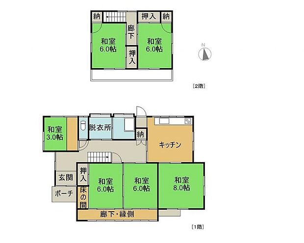 6DK、土地面積280.69m2、建物面積115.93m2