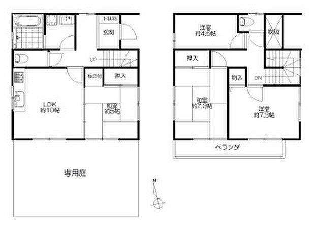 平塚市横内　中古戸建(4LDK)の間取り