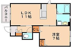 NADYA(ナディア)Ａ 1階1LDKの間取り