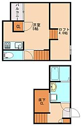 JR筑豊本線 飯塚駅 徒歩2分の賃貸アパート 2階1Kの間取り