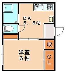 泰平ビル 1DKの間取図画像
