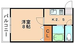 サンパ.ティーク 1Kの間取図画像