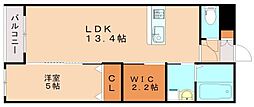 グランドゥール潤野 1LDKの間取図画像