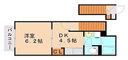 ハイツ雅 1DKの間取図画像