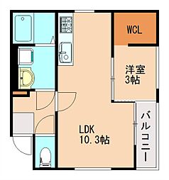 TRIOVE飯塚バスターミナル前 1LDKの間取図画像