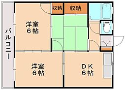 コーポ鷹 3DKの間取図画像