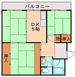 大内田ビルNo.1 3DKの間取図画像
