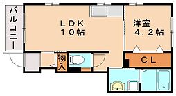 アットカーサー 1LDKの間取図画像