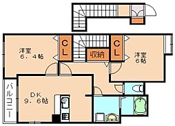 ドルチェ赤坂 2DKの間取図画像