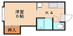 コーポサクセスホワイト 1Kの間取図画像