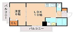 セントフォール新飯塚駅東 1LDKの間取図画像