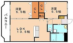 ユーミーTRM24 2LDKの間取図画像