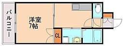 セントフォール柏の森 1Kの間取図画像