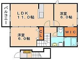 セレーノカーサ 2LDKの間取図画像