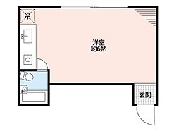 阪急千里線 吹田駅 徒歩10分の賃貸アパート 2階ワンルームの間取り