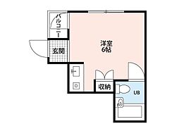 阪急京都本線 正雀駅 徒歩5分の賃貸マンション 3階ワンルームの間取り