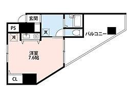 JR東海道・山陽本線 吹田駅 徒歩5分の賃貸マンション 6階ワンルームの間取り