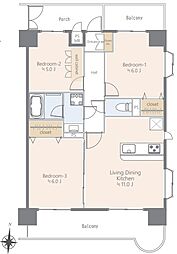 ライオンズマンション武里 3LDKの間取図画像