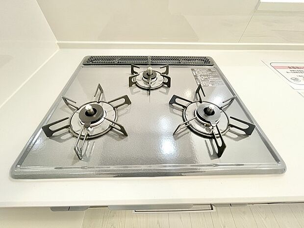 3つの熱源で、お料理も捗りそうなガスコンロ。