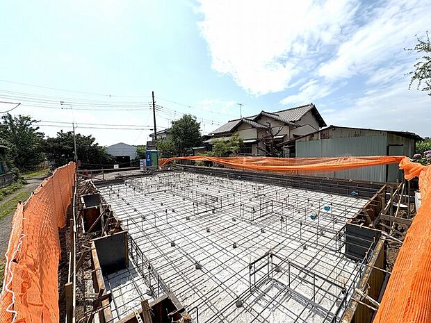 べた基礎養生中