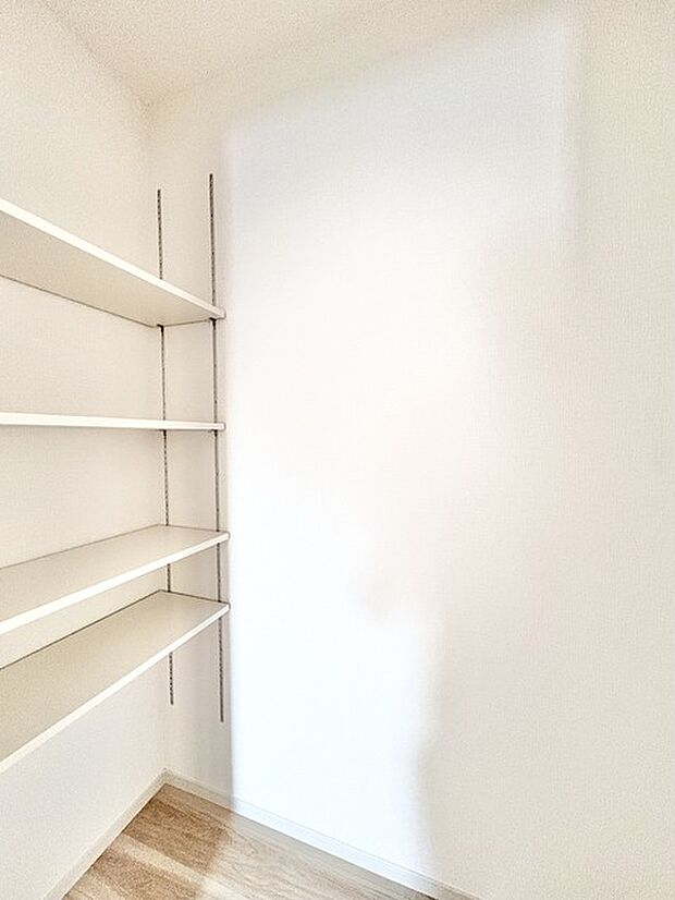 キッチンの脇に、この収納があるだけで、キッチン動線が変わりますね。