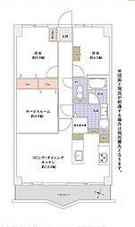 ライオンズプラザ松原団地 2SLDKの間取り