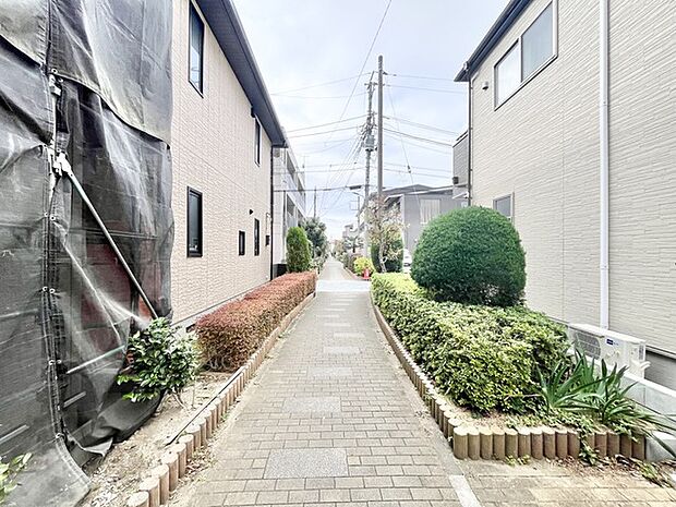 玄関側道路