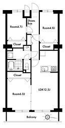 エクレール南越谷 3LDKの間取図画像