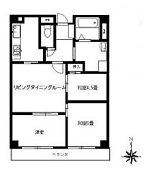 ストーク草加一番館 3DKの間取図画像