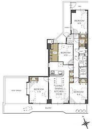 パークハイツ越谷E棟 4LDKの間取図画像