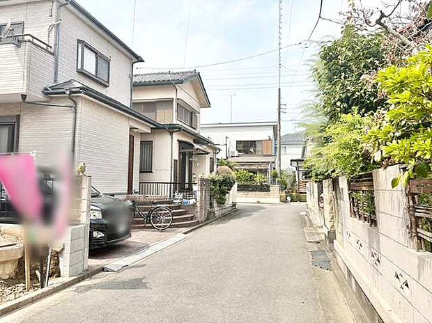 穏やかな空の下、緑に囲まれた穏やかな街並みが広がっています