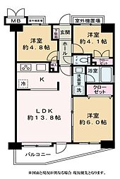 モアクレスト吉川 3LDKの間取図画像