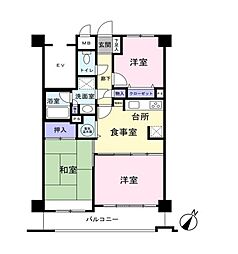 ライオンズマンション草加西町 3DKの間取図画像