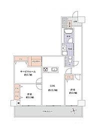 イトーピア草加マンション 2SLDKの間取図画像