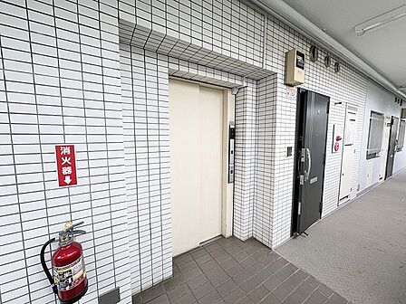 落ち着いた色合いで統一された、清潔感のある共用廊下です。
