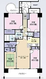 ルネ・マザーズシティ北棟 4LDKの間取図画像