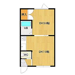 COCO＆チャコ 1階1DKの間取り