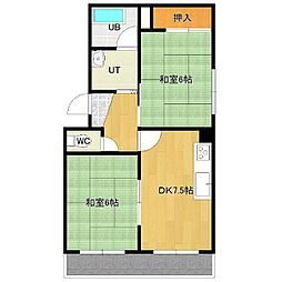 コーポミツエ 2SDKの間取図画像