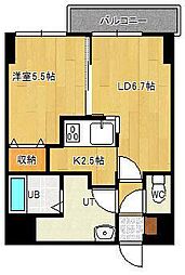 アイランドパレス2 1LDKの間取図画像