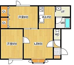 北央館 2LDKの間取図画像