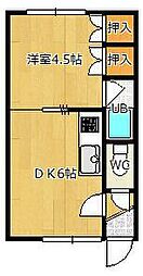 メゾン・ド愛 1DKの間取図画像