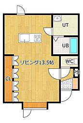 neko'state ワンルームの間取図画像
