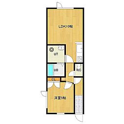 レジデンスベルビュー 1LDKの間取図画像