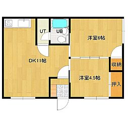 コーポラス和 2DKの間取図画像