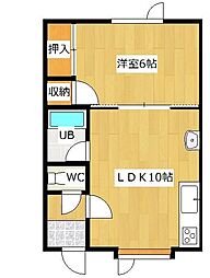 GKハイツ 1LDKの間取図画像
