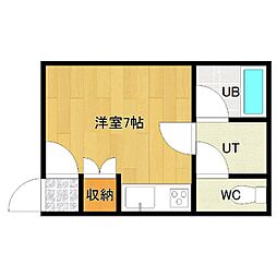 シャングリラ北光 ワンルームの間取図画像