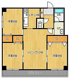 ラピュタエースB 3LDKの間取図画像