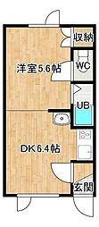 第5日研ハイツ 1DKの間取図画像